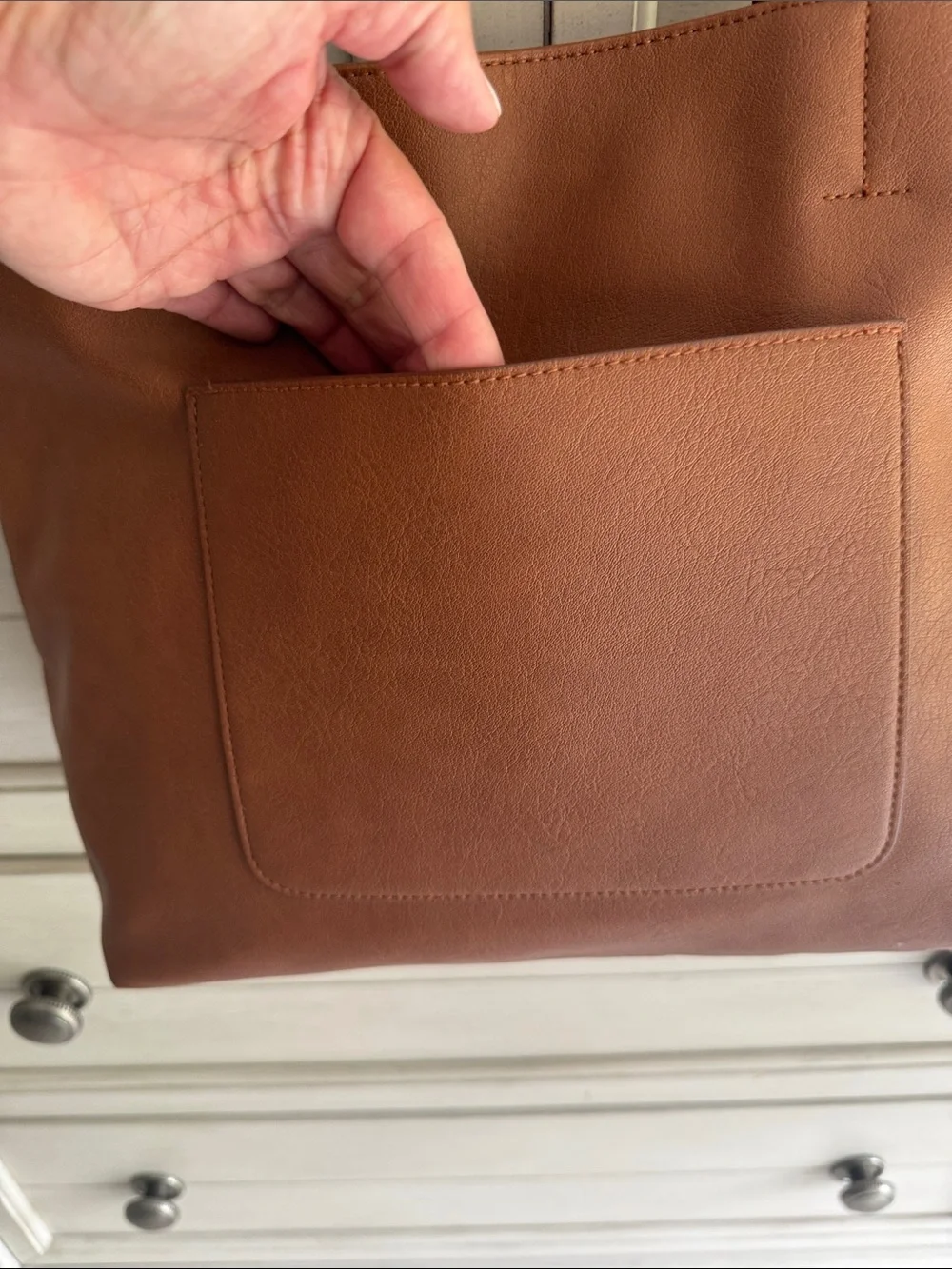 Universal Thread Brown Faux-Leather Everyday Tote